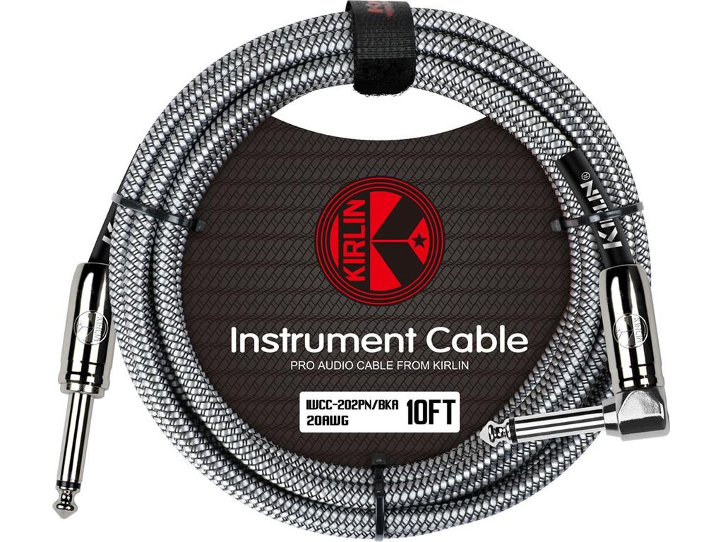 Kirlin instrument cable with braided design on a white background