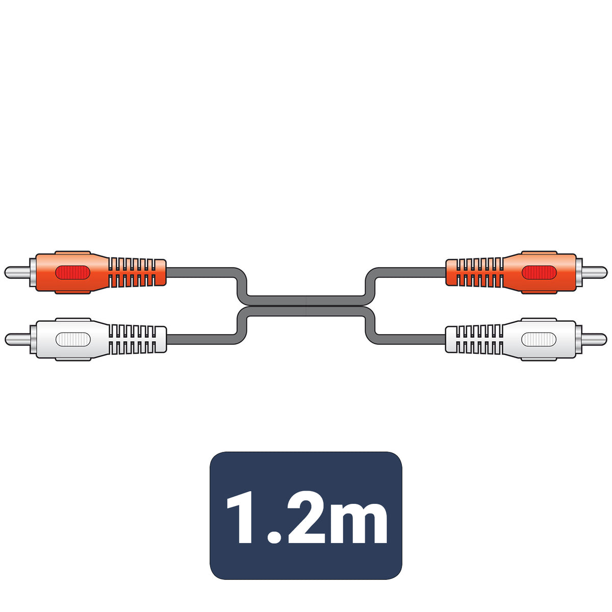 2 x RCA plugs to 2 x RCA plugs lead 1.2m