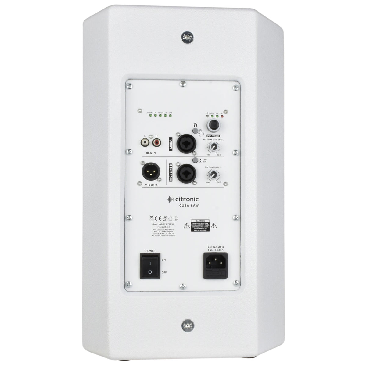 CUBA-8AW Active Full-Range Cab 250W - White