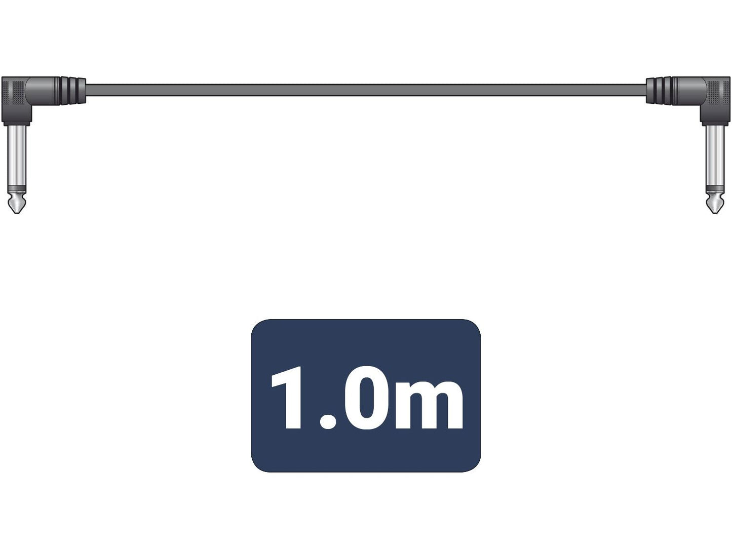 Cable with a label indicating a length of 1.0m on a white background