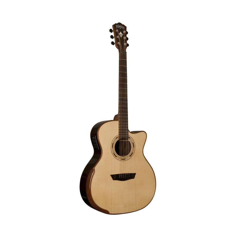 Washburn Comfort G25SCE Grand Auditorium Acoustic-Electric Guitar – Natural – full guitar view