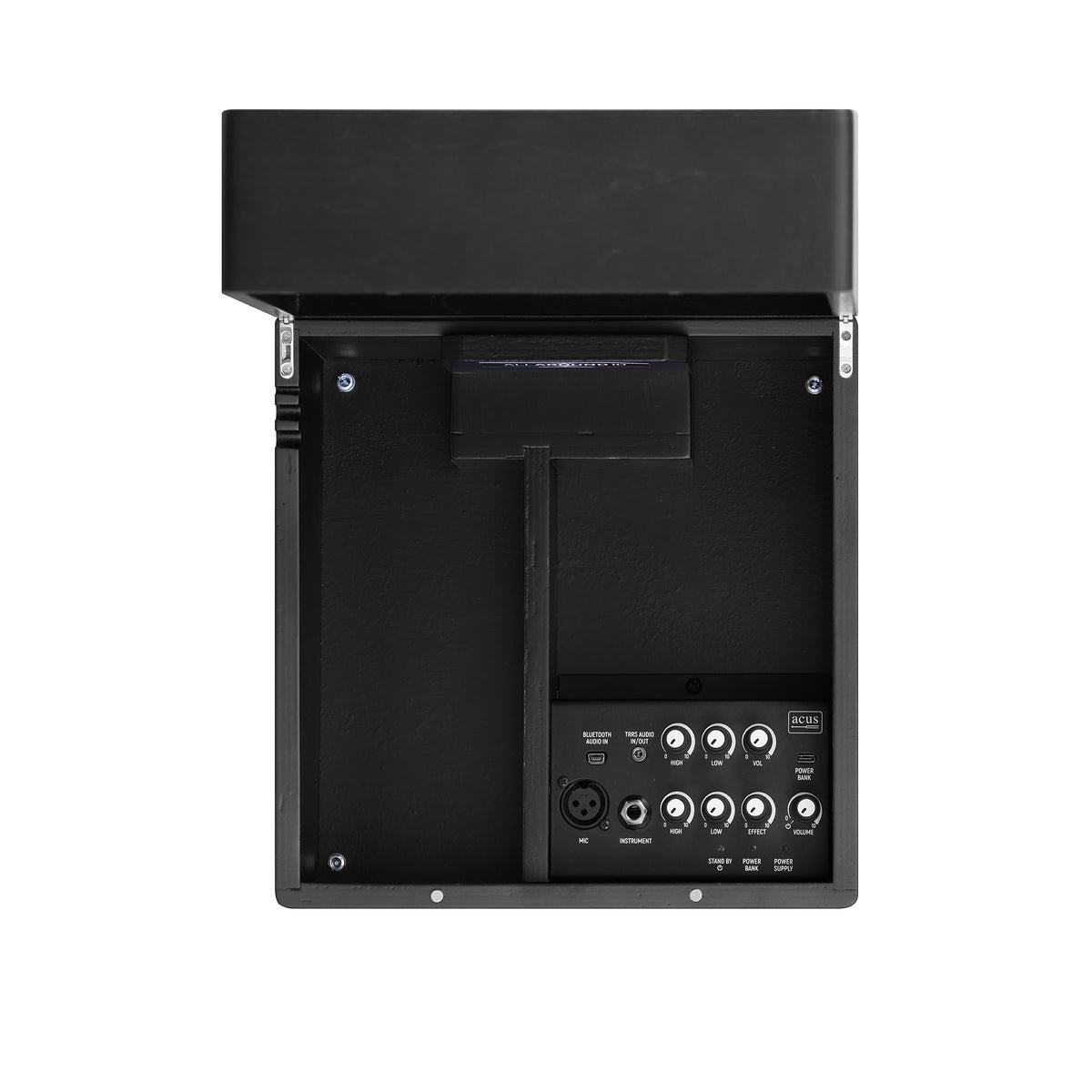 Acus All Around 10 black open lid internal controls
