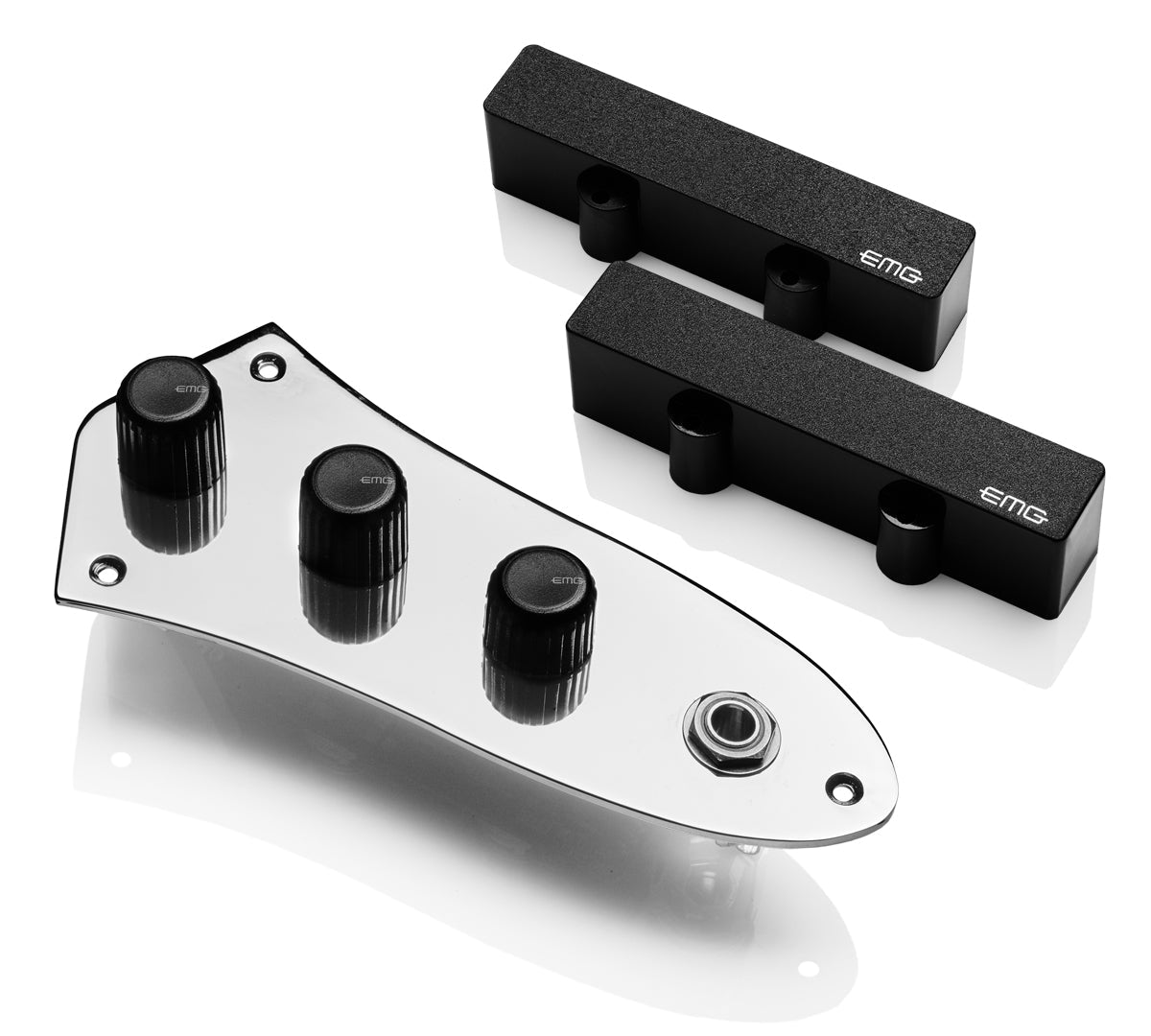 EMG J-System bass pickups with control plate — Black