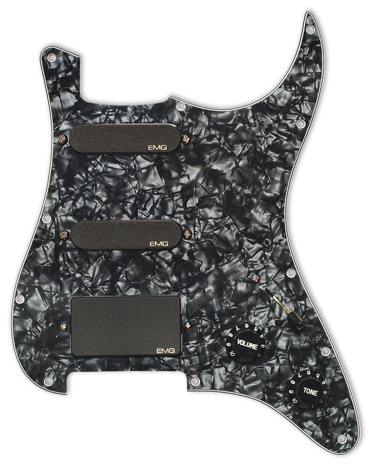 EMG SL20 black pearl loaded pickguard front view