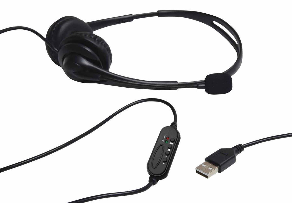 USB Multimedia Headset with Boom Microphone