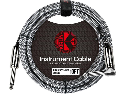 Kirlin instrument cable with braided design on a white background