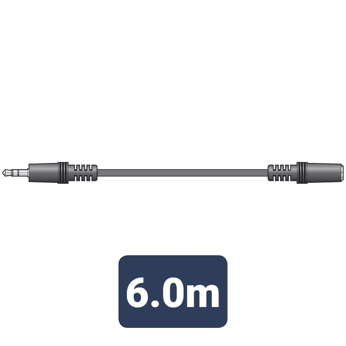 3.5mm stereo plug to 3.5mm stereo socket lead 6.0m