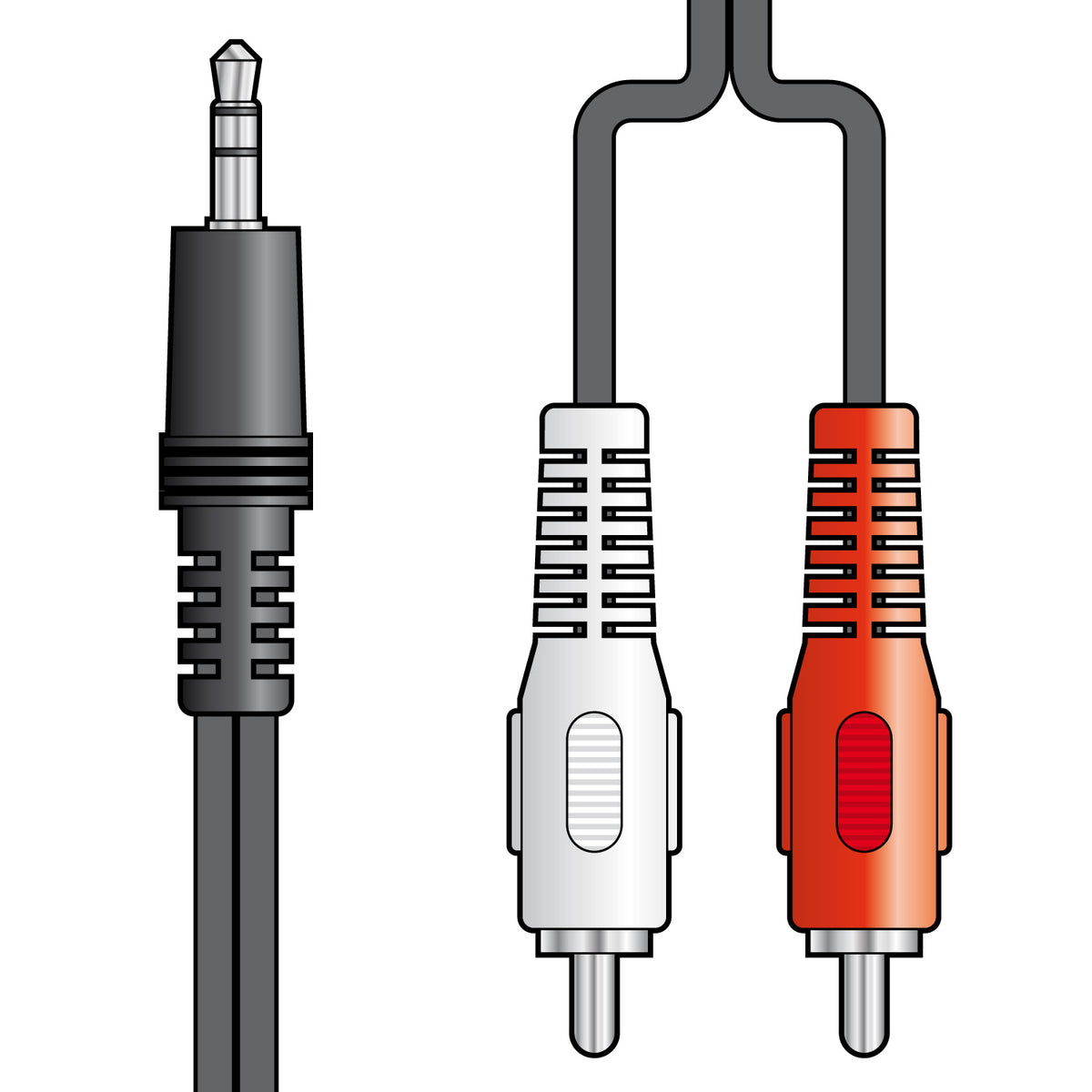 3.5mm stereo plug to 2 x RCA plugs lead 10.0m