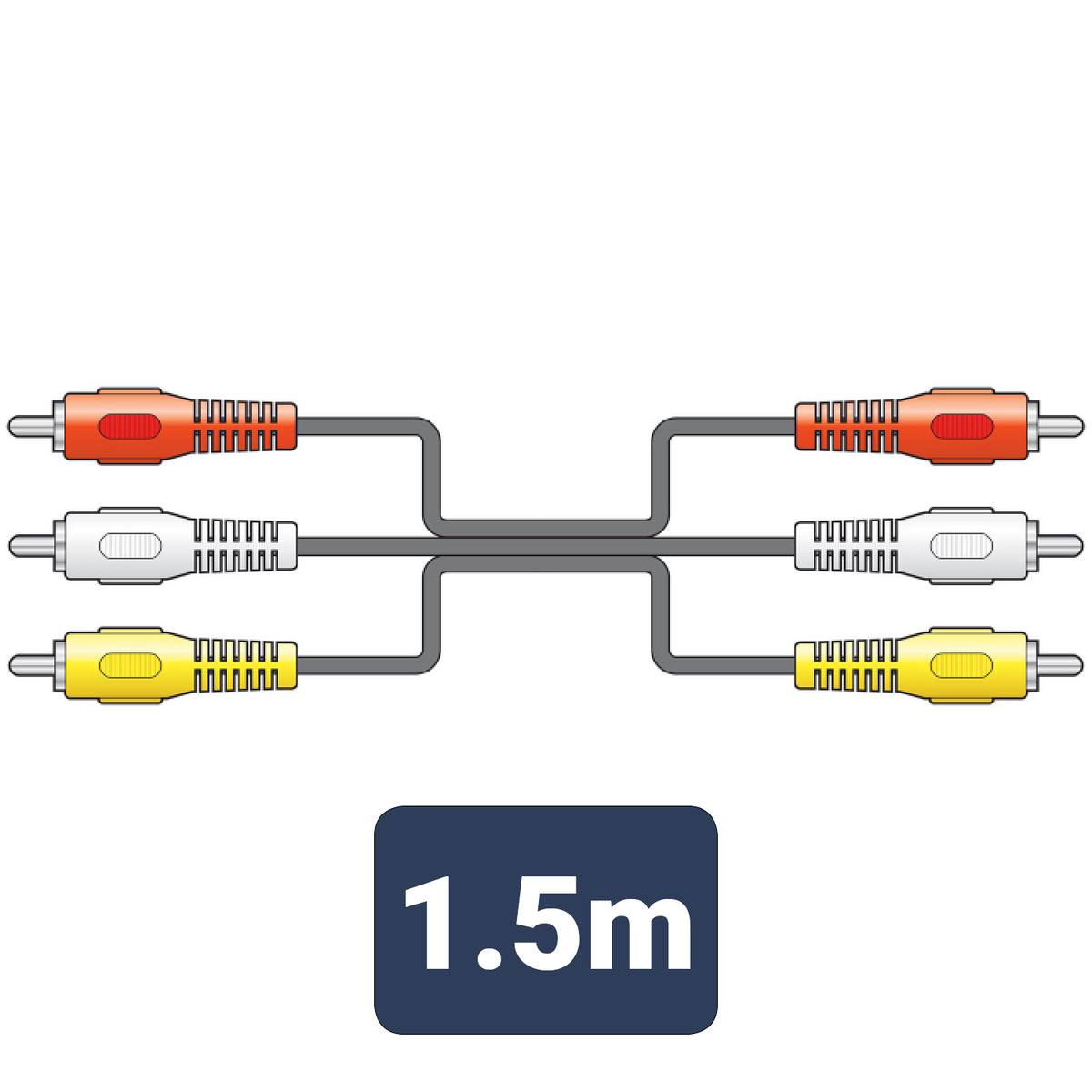 3 x RCA plugs to 3 x RCA plugs lead 1.5m