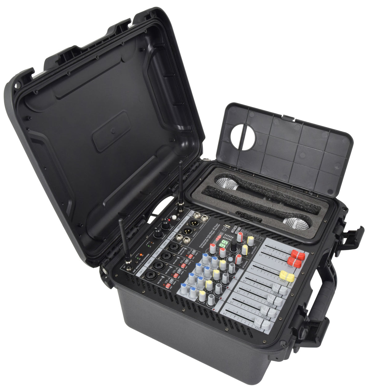 FLITE-600 Powered Mixer + 2 UHF Microphones + DSP