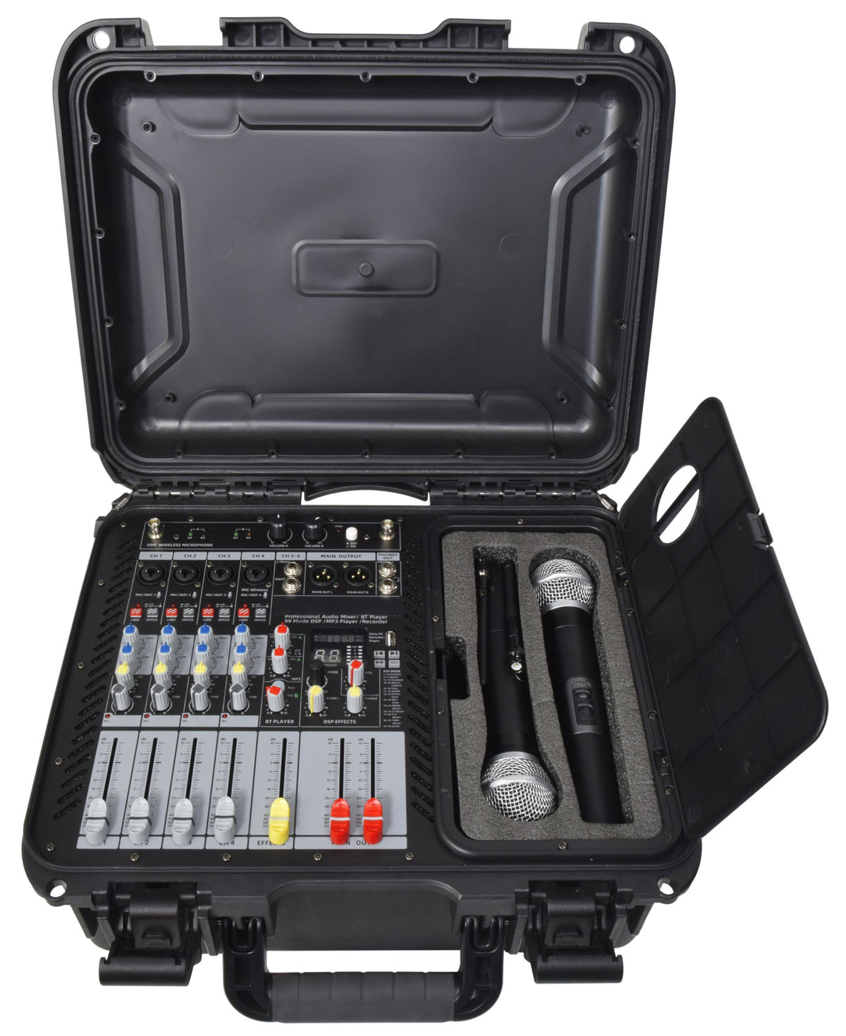 FLITE-600 Powered Mixer + 2 UHF Microphones + DSP