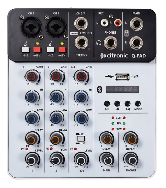 Q-PAD Compact Mixer + USB/BT/mp3