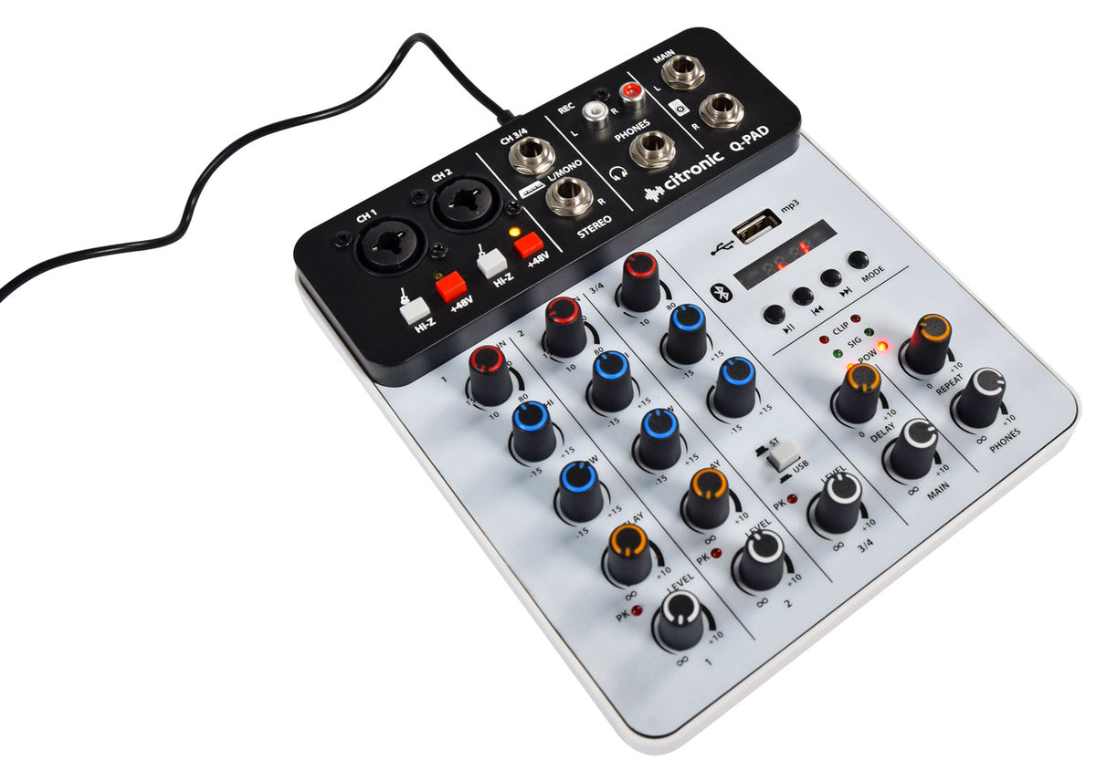 Q-PAD Compact Mixer + USB/BT/mp3