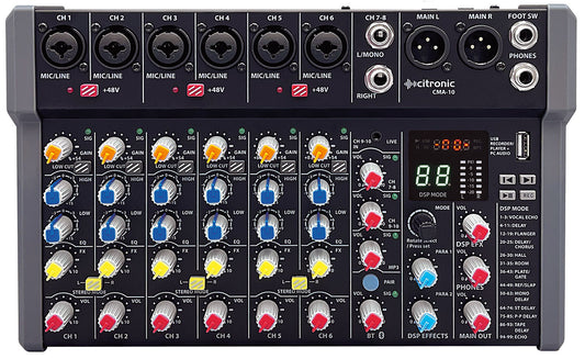 CMA-10 Compact Mixer with DSP FX and BT/USB