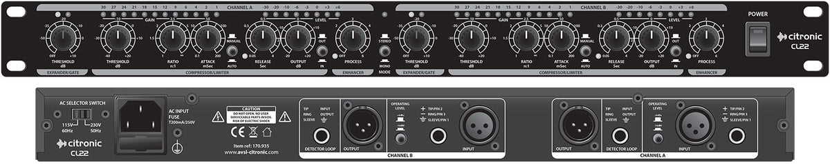 CL22 stereo compressor/limiter/gate