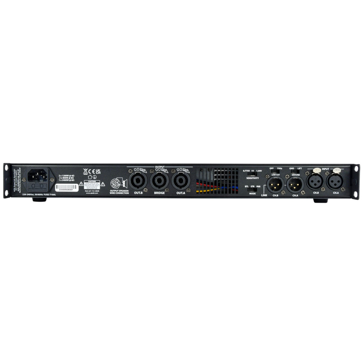 D2400 Class-D Amplifier 2 x 1200Wrms @ 4 Ohms