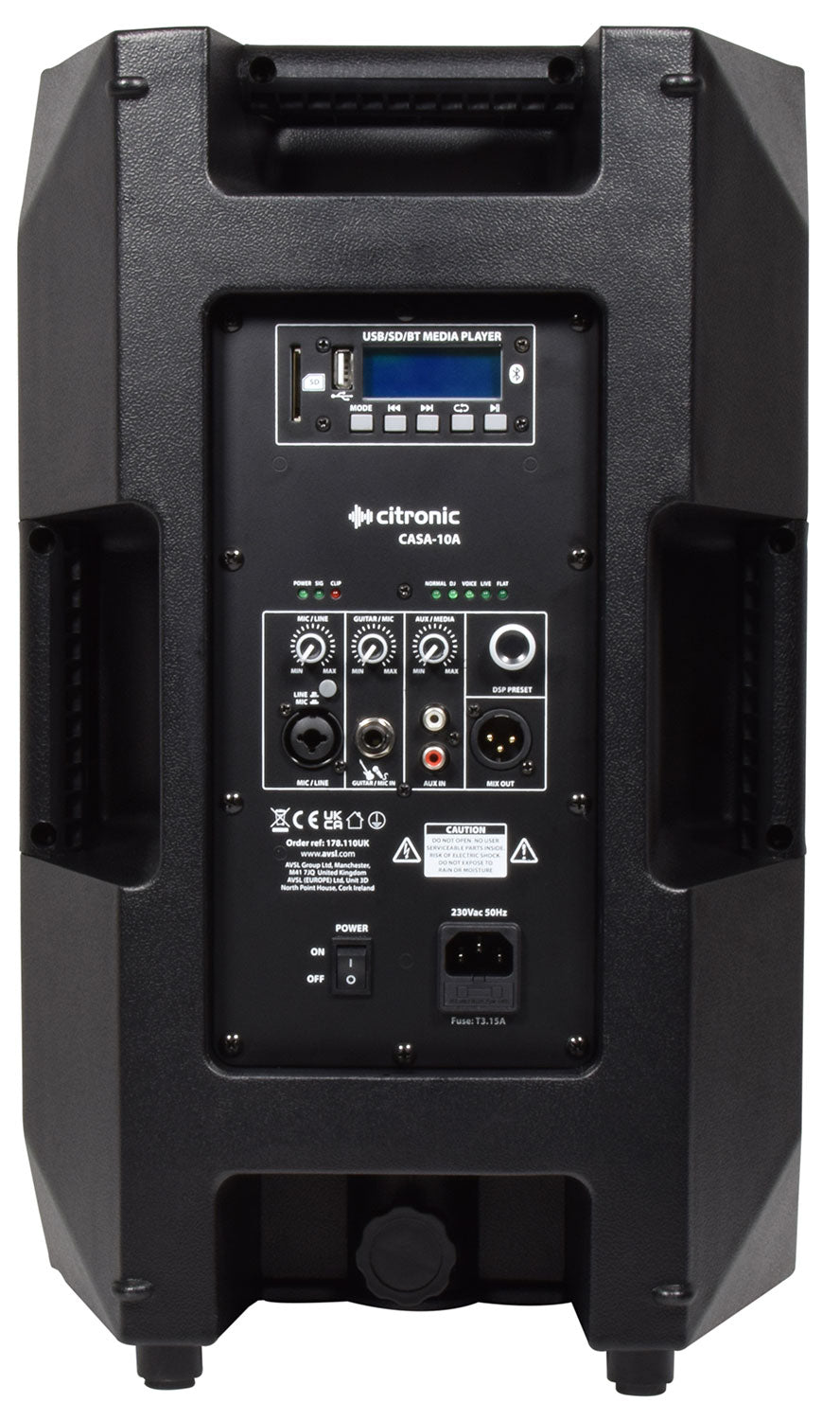 CASA-10A Active Cab 10" 220W RMS + USB/SD/BT