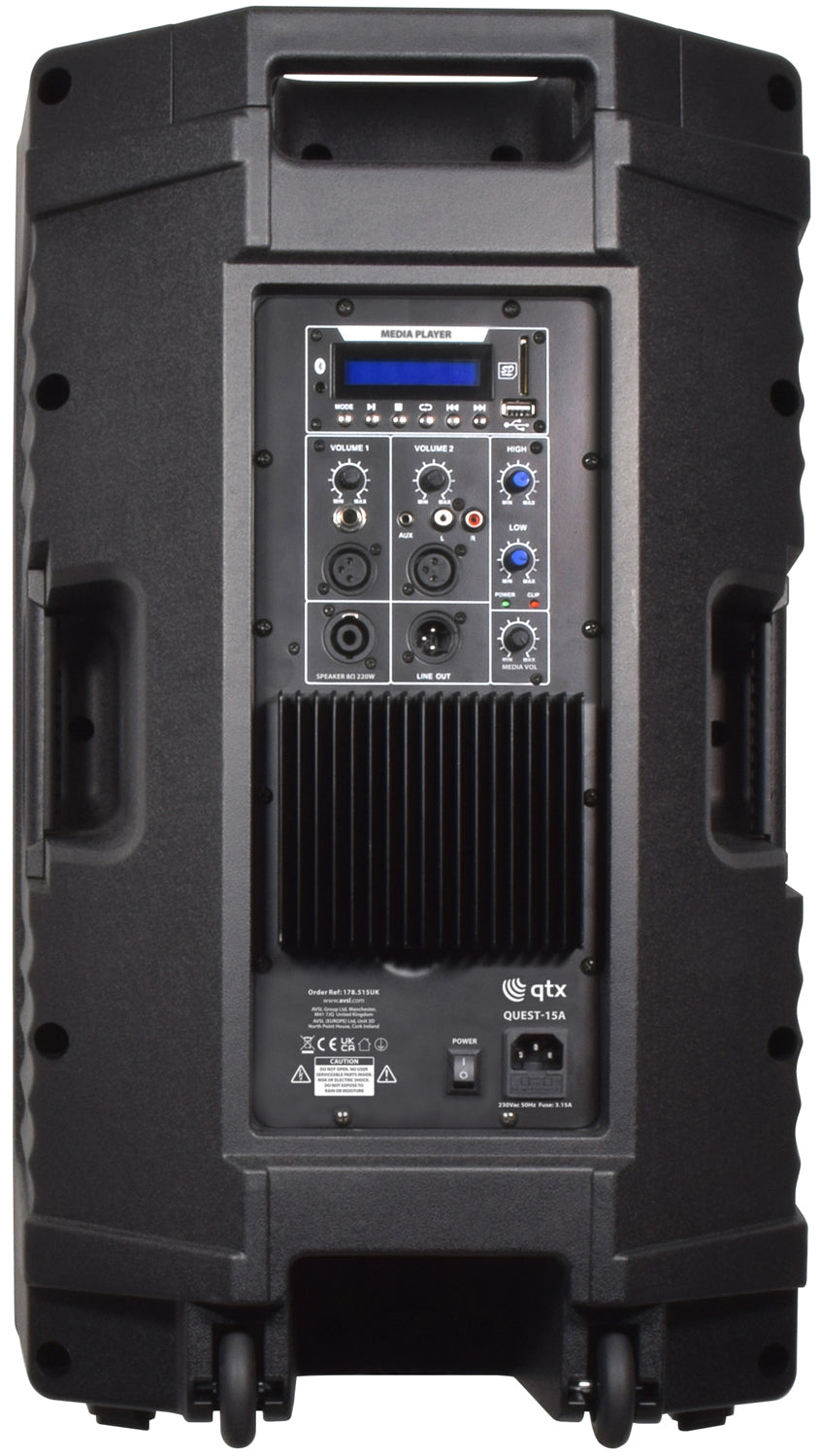 QUEST-15A Active PA Cabinet 880W peak