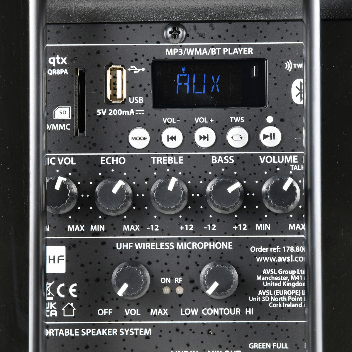 QR8PA Portable PA -TWS 1 x UHF Microphone