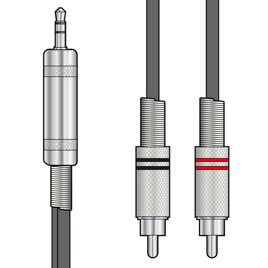 Classic Audio Lead 3.5mm TRS Jack Plug - 2 RCA Plugs 6.0m