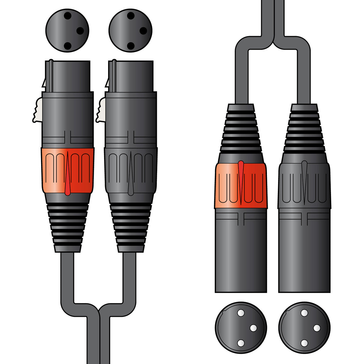 Classic Audio Lead 2 XLR Female - 2 XLR Male 0.75m