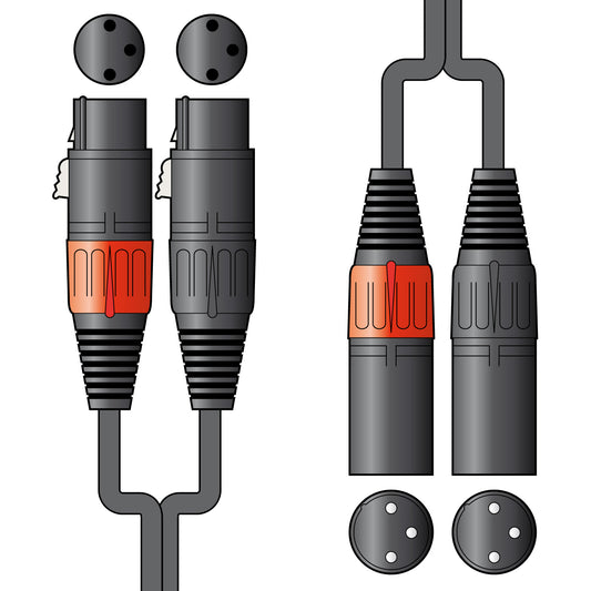 Classic Audio Lead 2 XLR Female - 2 XLR Male 0.75m