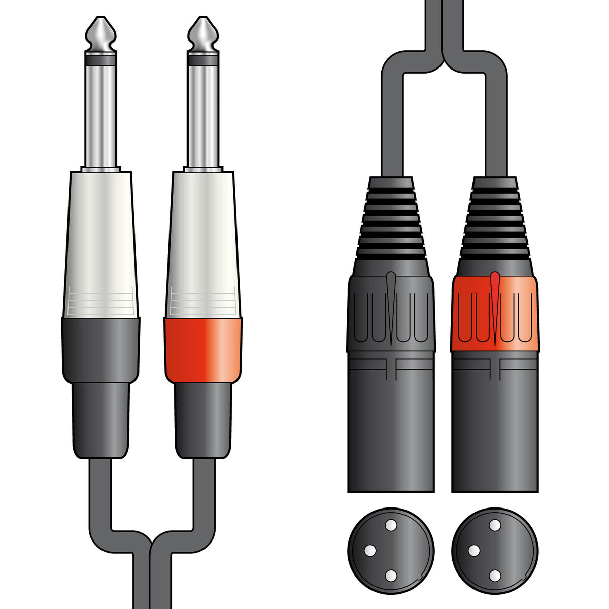 Classic Audio Lead 2 Mono Jack - 2 XLR Male 0.75m
