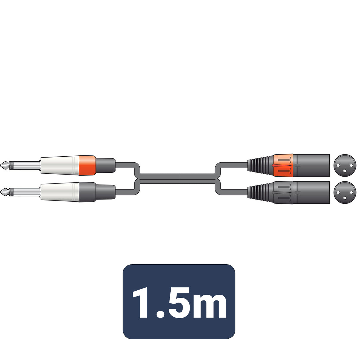 Classic Audio Lead 2 Mono Jack - 2 XLR Male 1.5m