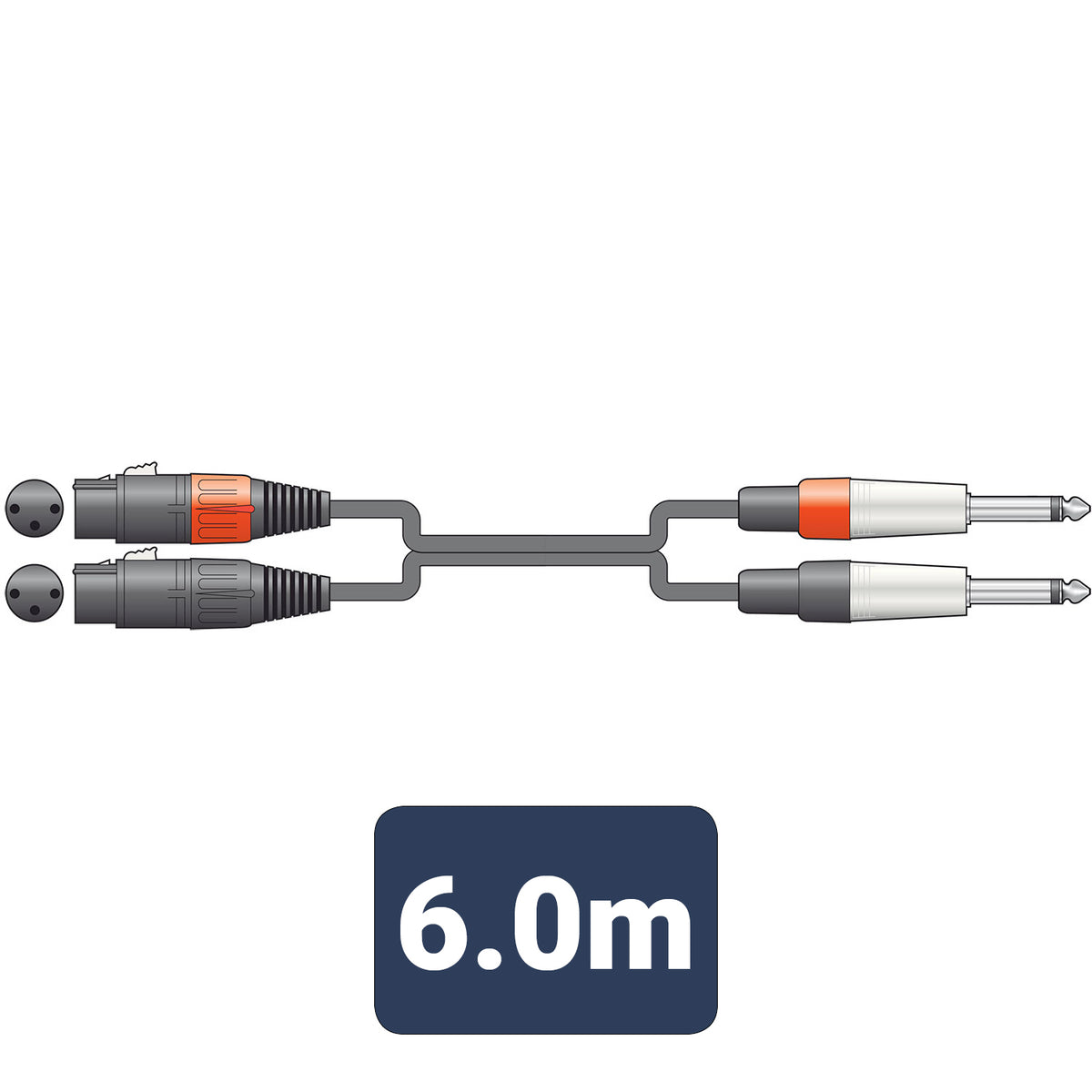 Classic Audio Lead 2 XLR Female - 2 Mono Jack 6.0m