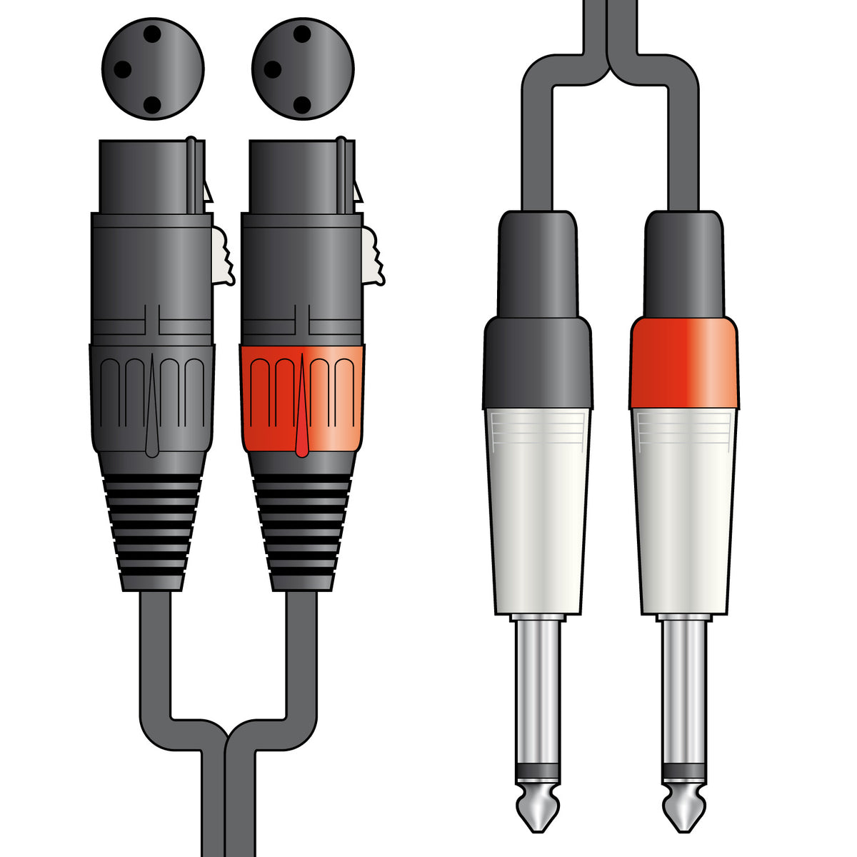 Classic Audio Lead 2 XLR Female - 2 Mono Jack 6.0m