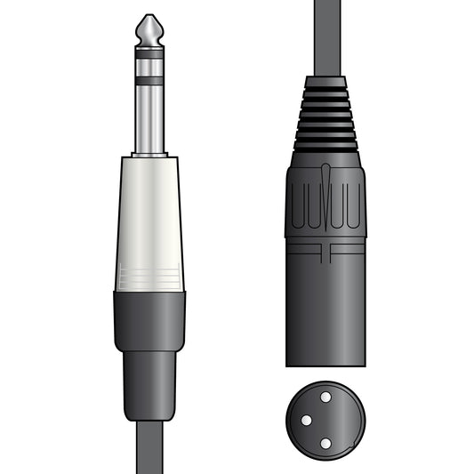 Classic Audio Lead TRS 6.3mm Jack - XLR Male 1.5m