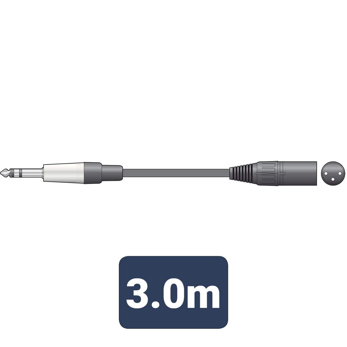 Classic Audio Lead TRS 6.3mm Jack - XLR Male 3.0m