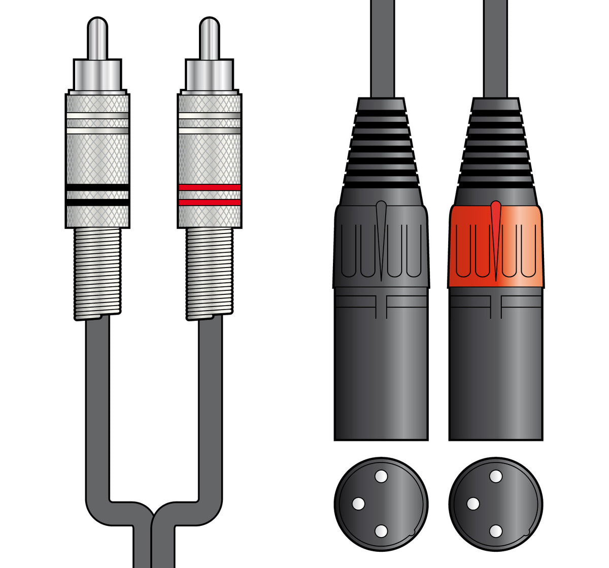 Classic Audio Lead 2 RCA Plugs - 2 XLR Male 3.0m