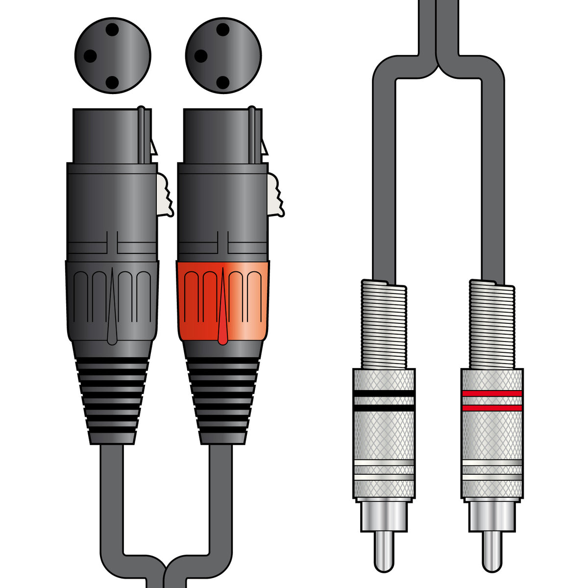 Classic Audio Lead 2 XLR Female - 2 RCA Plugs 1.5m