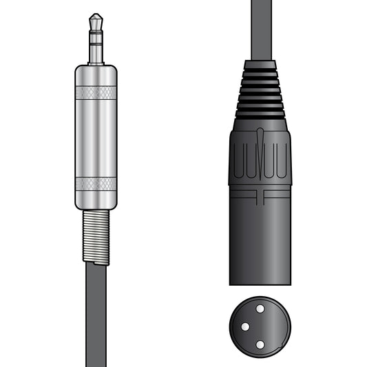 Classic Audio Lead 3.5mm Jack Plug - XLR Male 0.5m