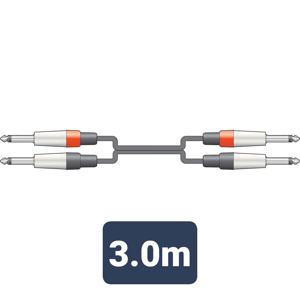 Classic Audio Lead 2 6.3mm Jack - 2 6.3mm Jack 3.0m
