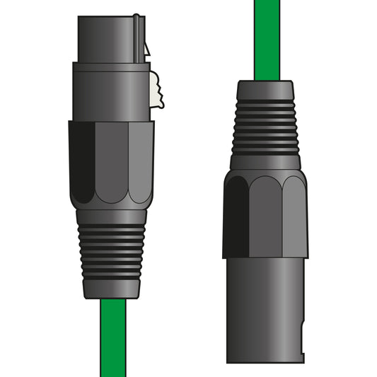 Classic Microphone Lead XLR Female - Male 1.5m Green