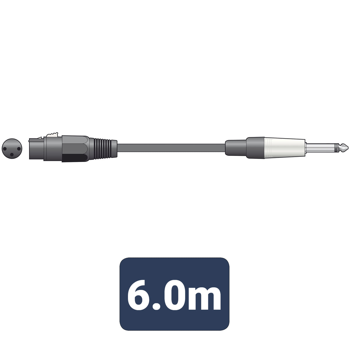 Classic Microphone Lead XLR - Jack 6.0m Black
