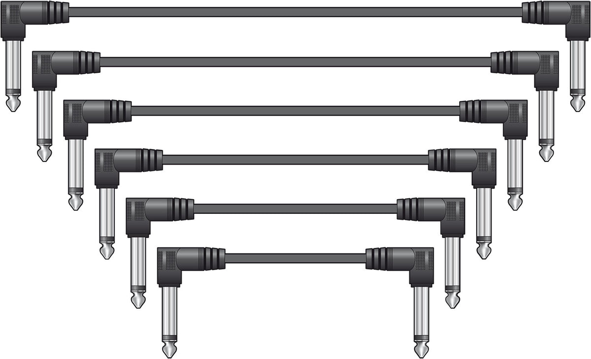 Classic Audio Patch Lead Set Black 6 pcs 1.0m