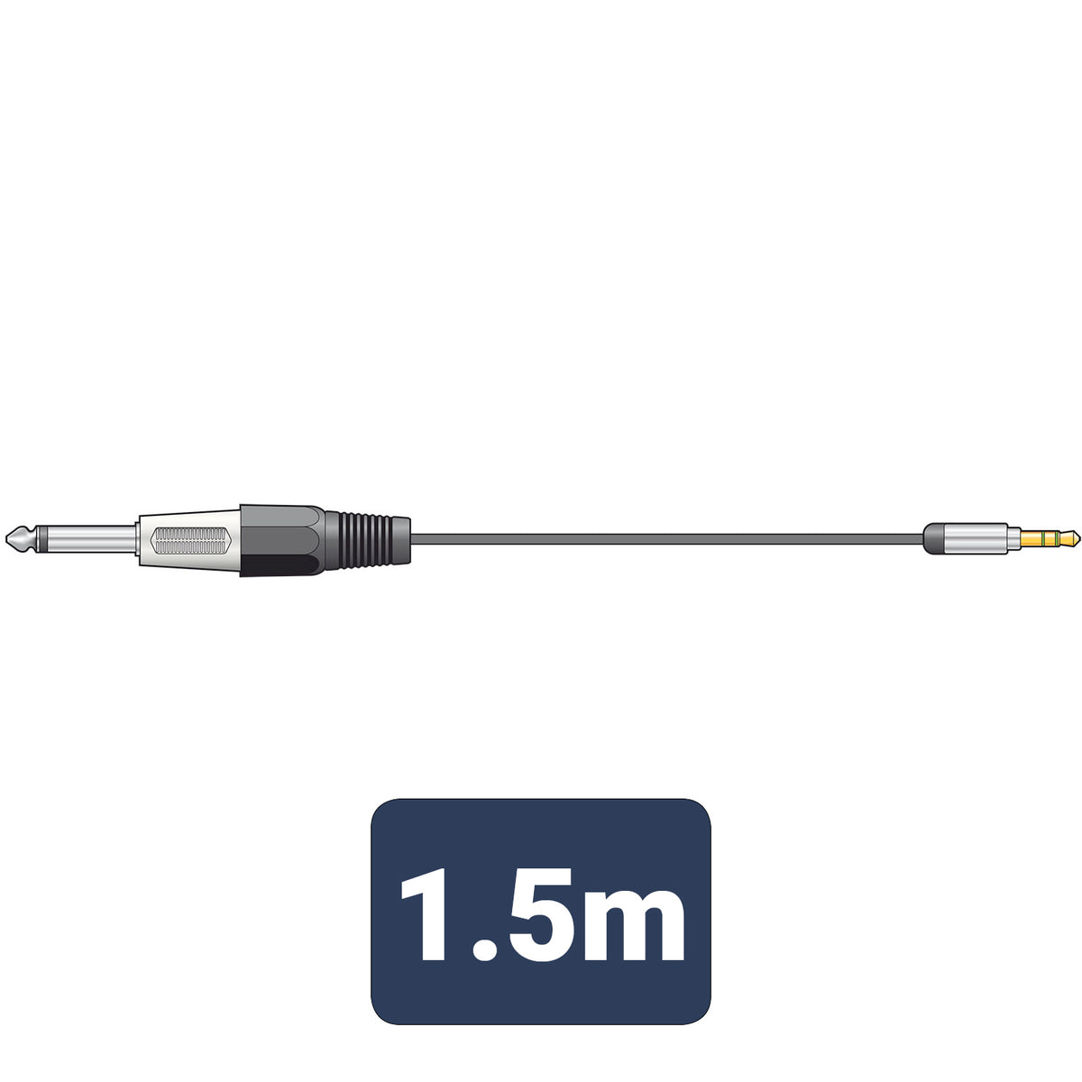 Classic Audio Lead 3.5mm Jack - 6.3mm Jack 1.5m