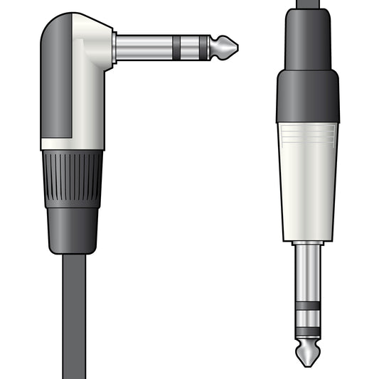 Classic Audio Lead 6.3mm TRS RA Plug - 6.3mm Plug 3.0m