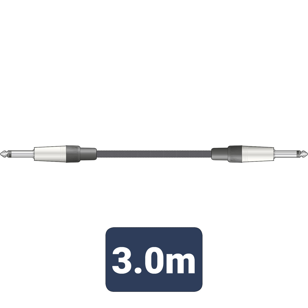 Braid Guitar Lead Black 3m