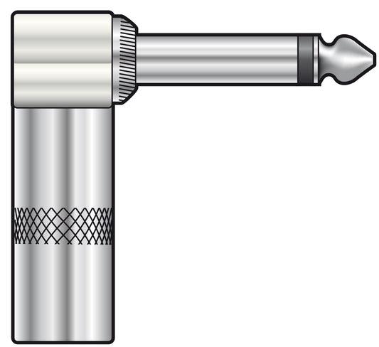 Heavy duty 6.3mm jack, right angle, mono