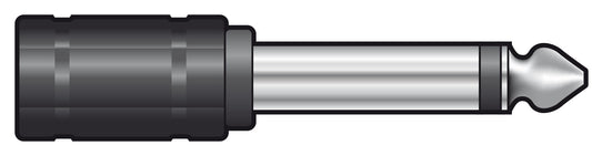 Adaptor 6.3mm Mono Jack Plug - 3.5mm Mono Jack Socket