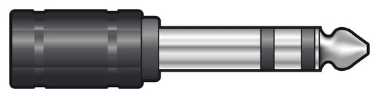 Adaptor 6.3mm Stereo Jack Plug - 3.5mm Stereo Jack Socket