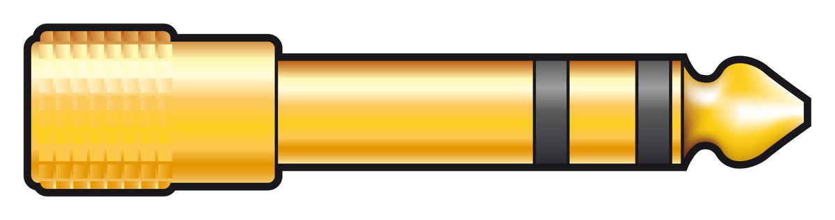 Adaptor 6.3mm Stereo Jack Plug - 3.5mm Stereo Jack Socket