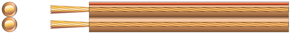 Heavy Duty Transparent Speaker Cable, 2 x (80 x 0.12mmØ)