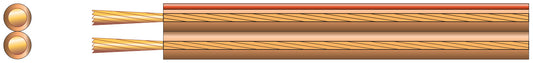 Heavy Duty Transparent Speaker Cable, 2 x (123 x 0.10mmØ)