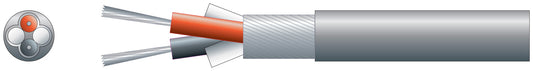 2 core lap screen, 2 x 7/0.2mm, 62/0.15, 5.0mmØ, Grey, 100m