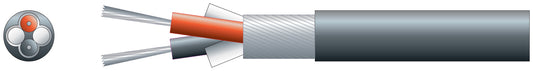 2 core lap screen, 2 x 7/0.2mm, 62/0.15, 5.0mmØ, Black, 100m
